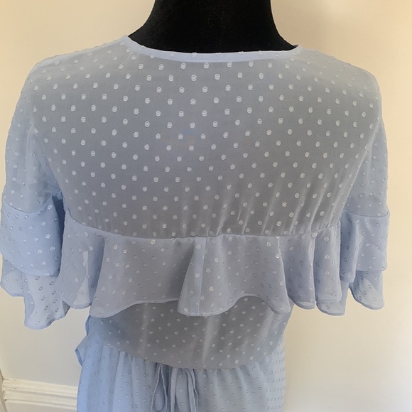 For Love & Lemons x Jaime King Baby Blue Wrap Dress LA Store Exclusive - Picture 7 of 8